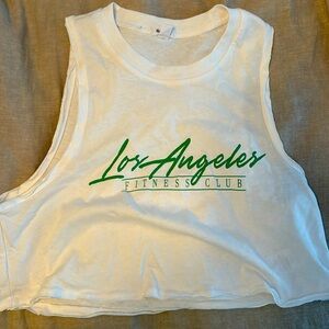 Garage, white crop top